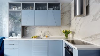 Дизайн небольшой кухни в голубом цвете "Джейн"