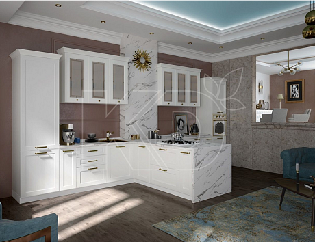 дизайн классической белой кухни